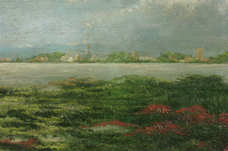 Springael Ölgemälde antik 1913 Küste