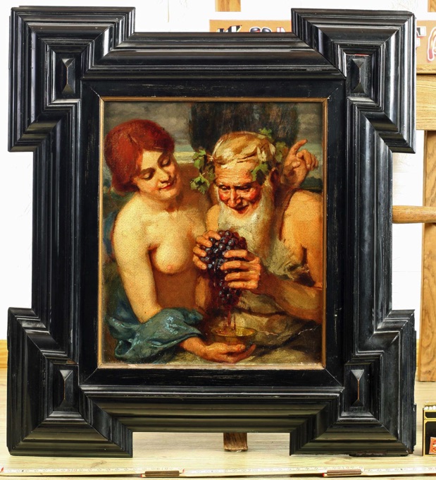 Symbolismus Ölgemälde antik Bacchus Weintrauben