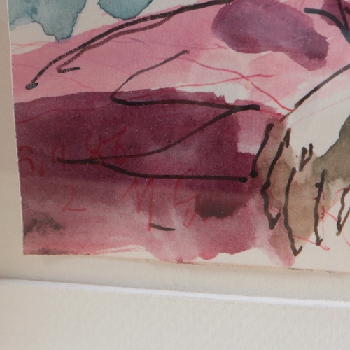 Theo Garve Aquarell Tusche Portrait Sohn Christoph 1986