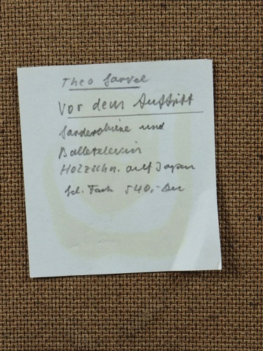 Theo Garve Holzschnitt vor dem Auftritt