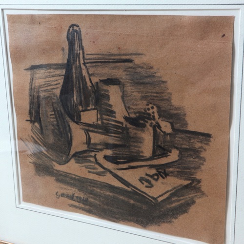 Theo Garve Kohlezeichnung antik 1928 Stillleben