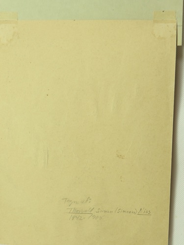 Thorvald Simeon Niss Zeichnung antik 1900 Skov i sne