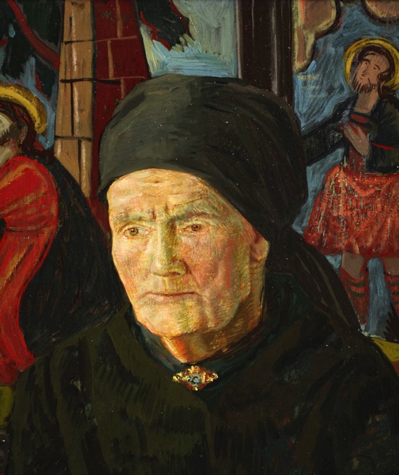 Toni Roth Ölgemälde antik Portrait Frau Bäuerin