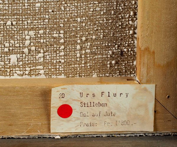 Urs Flury Ölgemälde Stillleben Birnen 1989