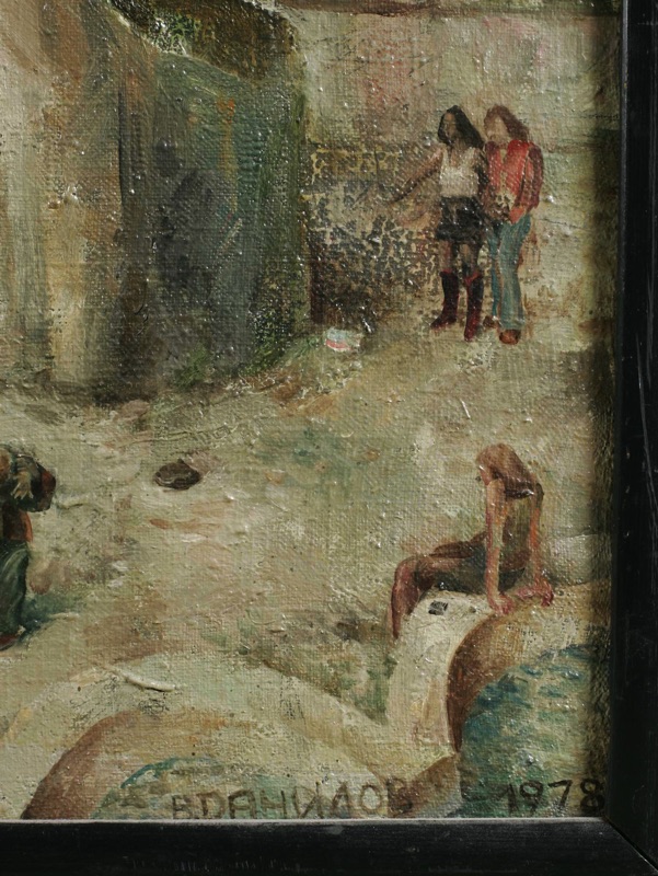 Victor Danilov Ölgemälde collision with art 1978 Momument Unzulänglichkeit