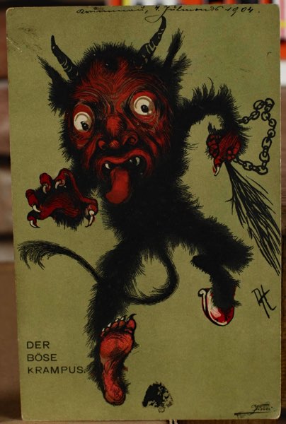 Vinci Postkarte der böse Krampus 1904