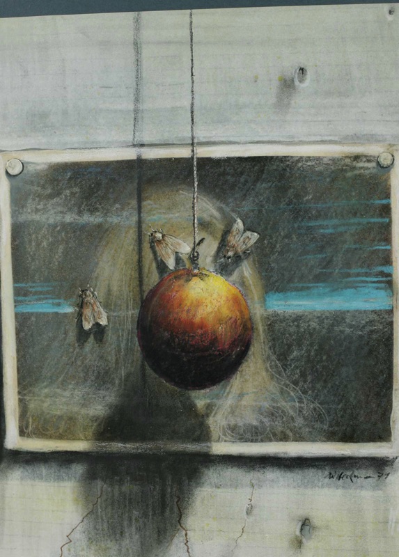 Walter Heckmann Gemälde Tempera Acryl Illusion 1971