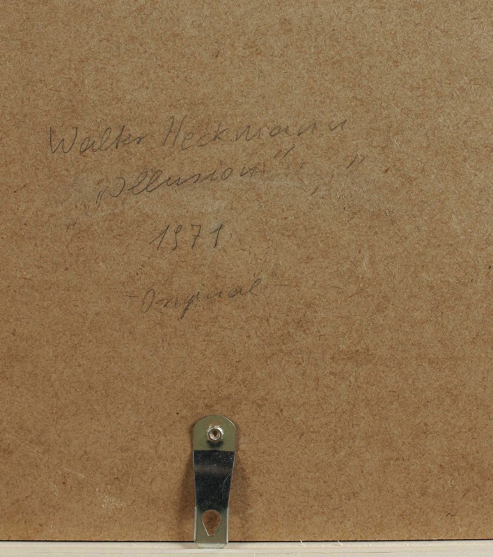 Walter Heckmann Gemälde Tempera Acryl Illusion 1971