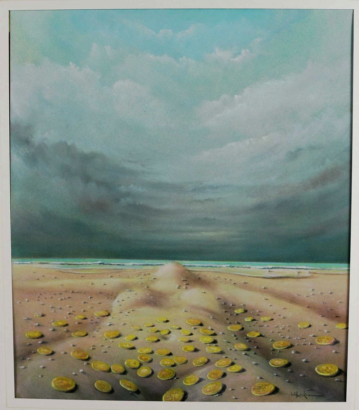 Walter Heckmann Gemälde Tempera Acryl Mediterranean lady 1978