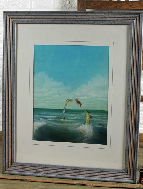 Walter Heckmann Gemälde Tempera Acryl golden gate 1989