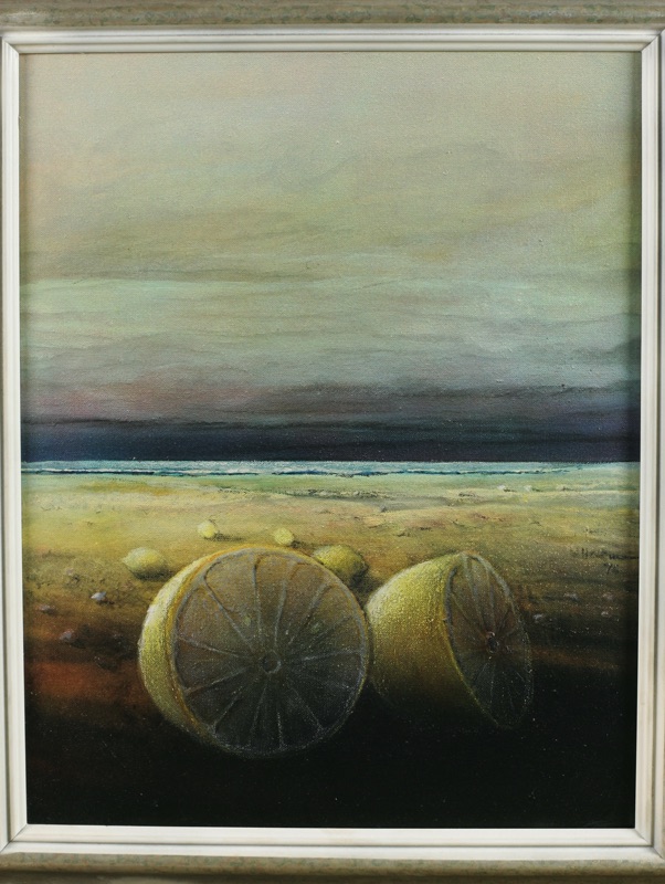 Walter Heckmann Gemälde Zitronen am Strand 1976
