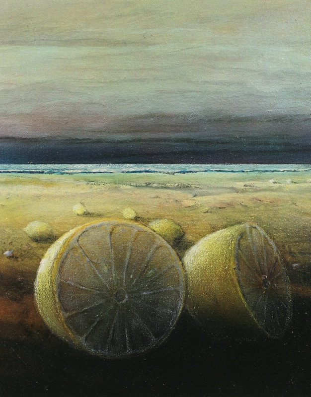 Walter Heckmann Gemälde Zitronen am Strand 1976