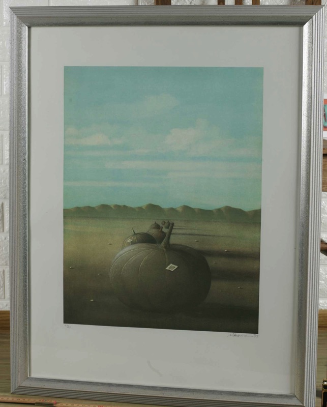 Walter Heckmann Lithografie pumpkin line 1979