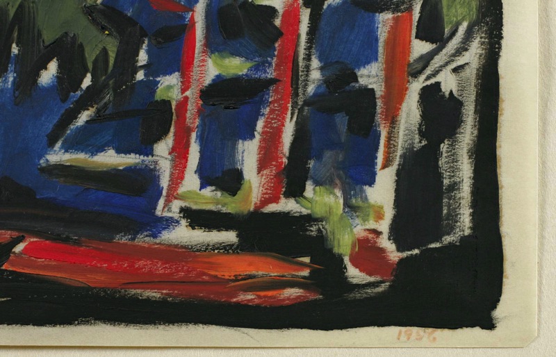 Werner Drewes Ölgemälde castlerock rocks in Wyoming 1956