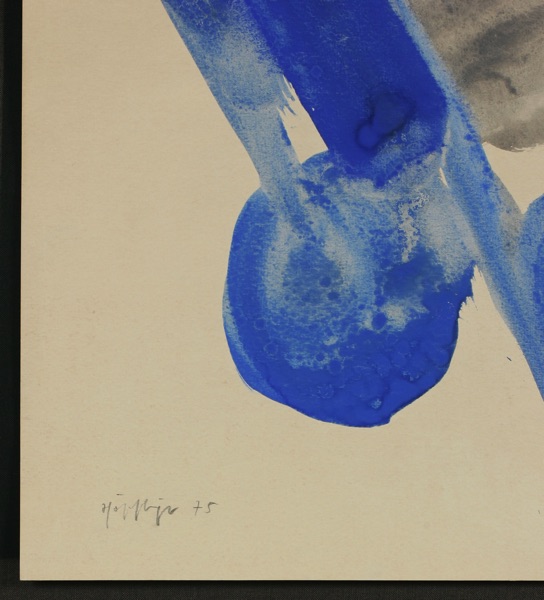 Werner Höpflinger Gouache Gemälde Komposition blau 1975 1