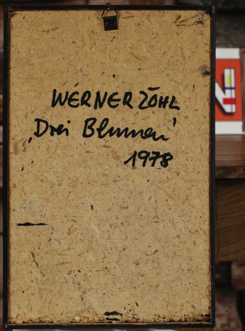 Werner Zöhl Ölgemälde drei Blumen 1978 2