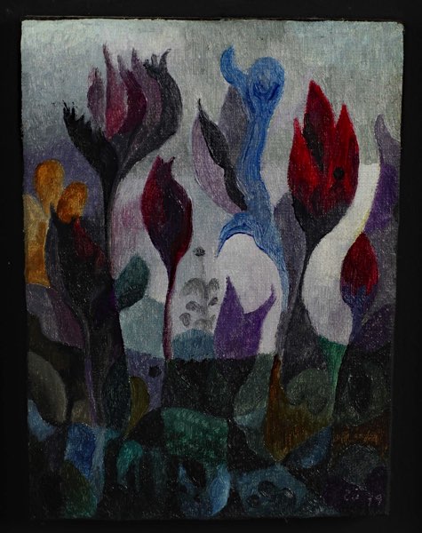 Werner Zöhl Ölgemälde exotische Blumen 1979
