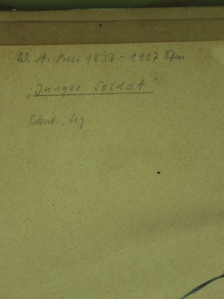 Wilhelm Amandus Beer Zeichnung antik junger Soldat
