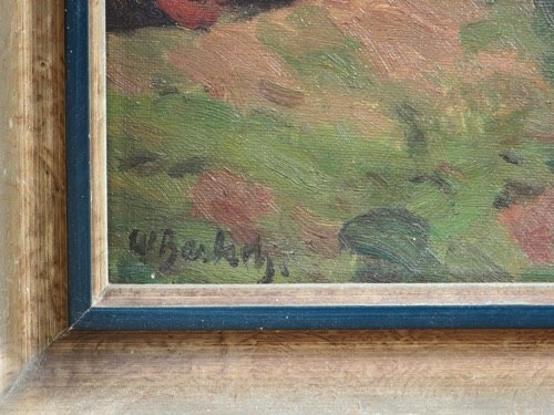 Wilhelm Bartsch Ölgemälde Landschaft Gehöft expressiv