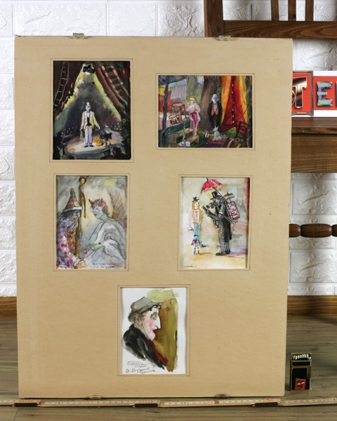 Wilhelm Raab 5 Aquarelle Zirkus