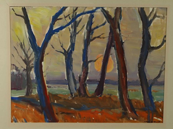 Wilhelm Raab Tempera Ginnheimer Wald 1965