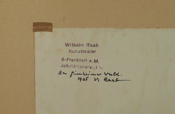 Wilhelm Raab Tempera Ginnheimer Wald 1965
