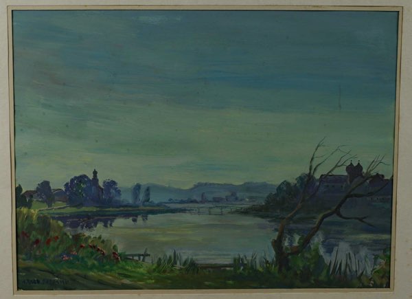 Wilhelm Raab Tempera Kloster Seeon Chiemgau 1961