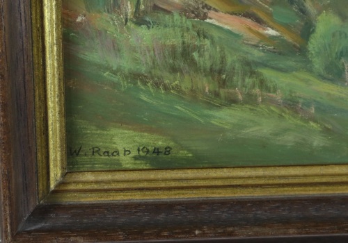 Wilhelm Raab Tempera Kronberg im Taunus antik 1948