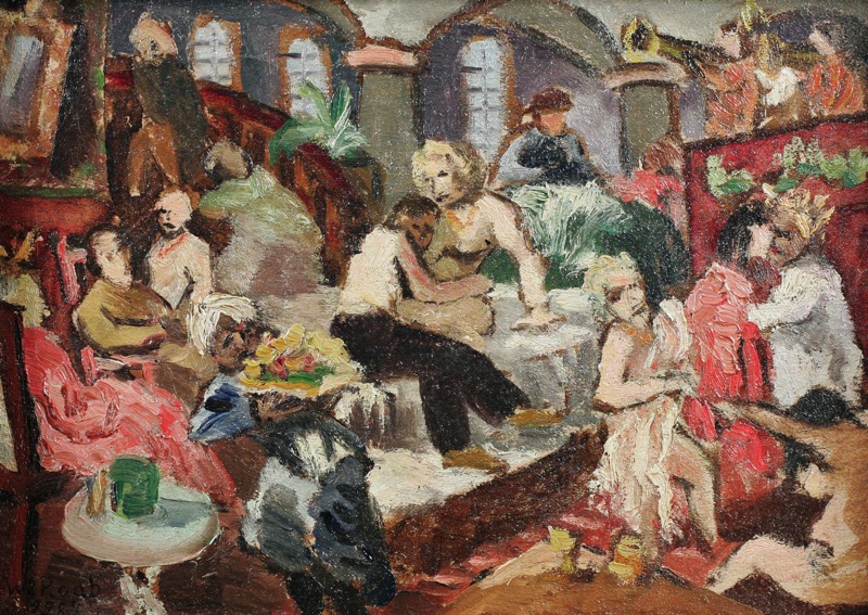Wilhelm Raab Ölgemälde Bacchanal antik 1927