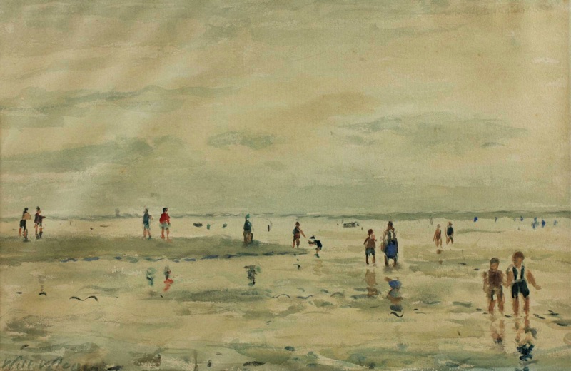 Will Aquarell antik Watt Meer