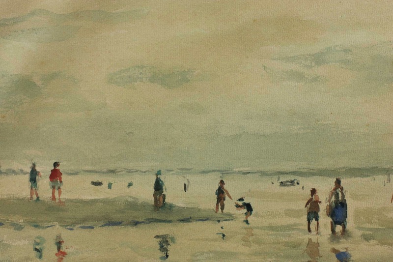Will Aquarell antik Watt Meer