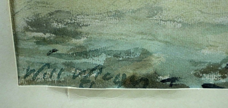 Will Aquarell antik Watt Meer