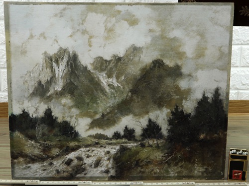 Willi Bauer Ölgemälde Landschaft Berge Fluss