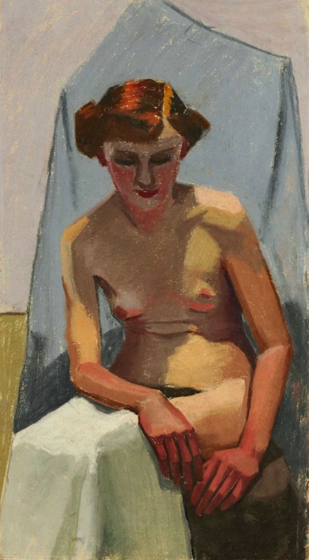 Wolfgang Escher Zuschreibung Pastell Akt