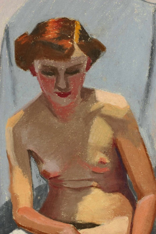 Wolfgang Escher Zuschreibung Pastell Akt