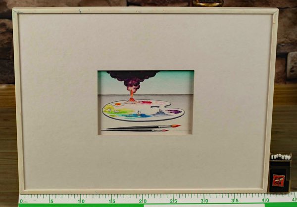 Wolfgang Oppermann Aquarell Malerpalette Vulkan 1985