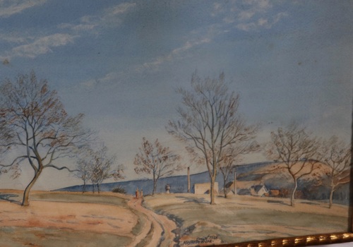 Wüst Aquarell Grube Messel antik 1928