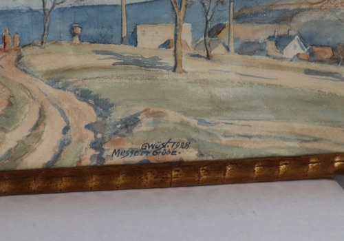 Wüst Aquarell Grube Messel antik 1928