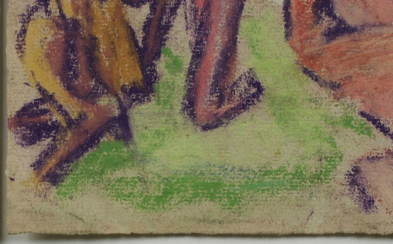 Zuschreibung Beckmann Pastell Studie antik Ballspieler