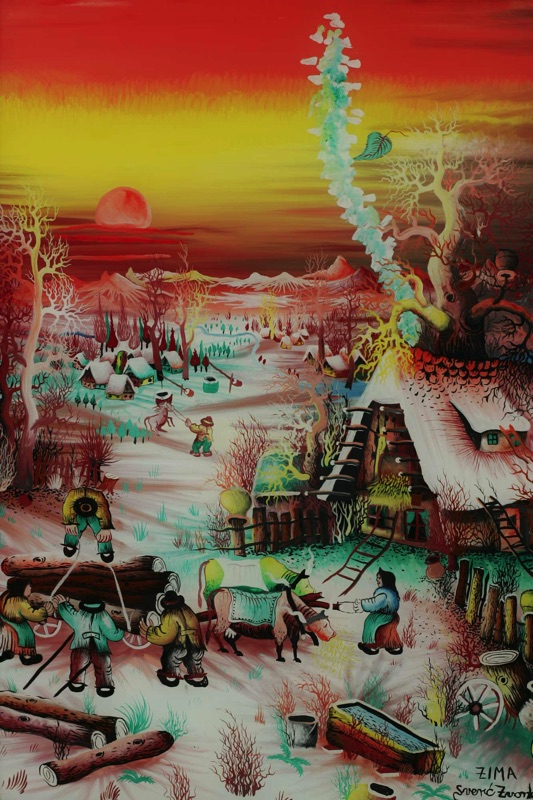 Zvonko Sveric Hinterglas Malerei Naiv 1976