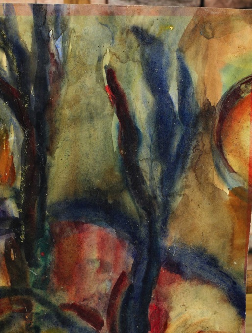 antikes Gemälde Expressionist abstrakte Landschaft