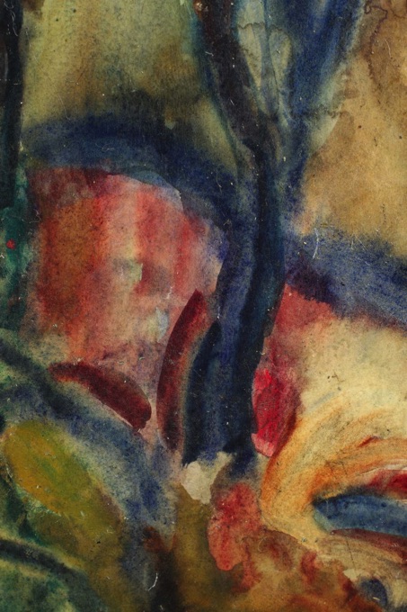 antikes Gemälde Expressionist abstrakte Landschaft