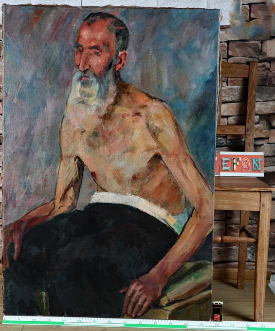 antikes Gemälde Portrait Asiate