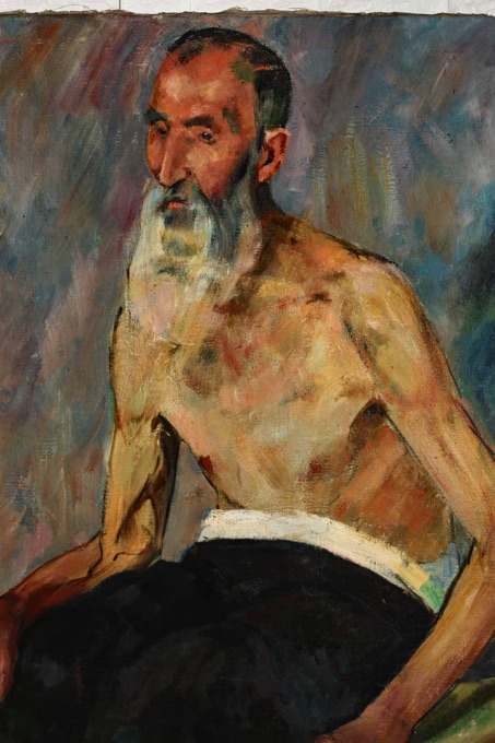 antikes Gemälde Portrait Asiate