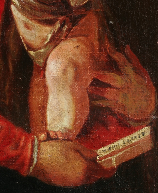 antikes Ölgemälde Madonna Maria Jesus Raffael Studie