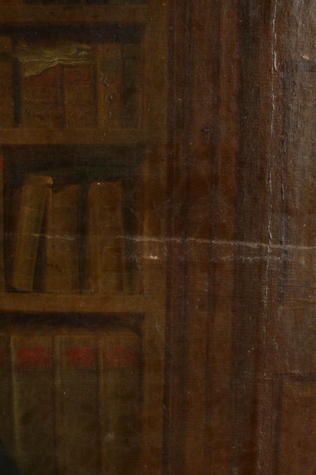antikes Ölgemälde Portrait Bibliothek Globus