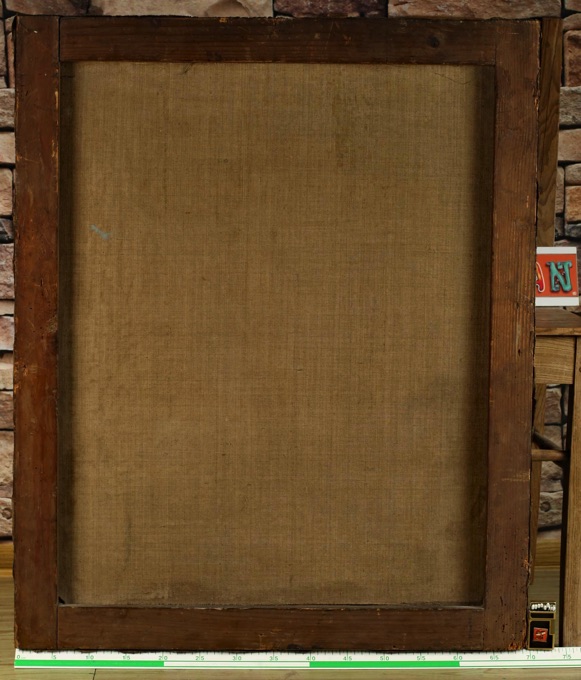 antikes Ölgemälde Portrait Bibliothek Globus