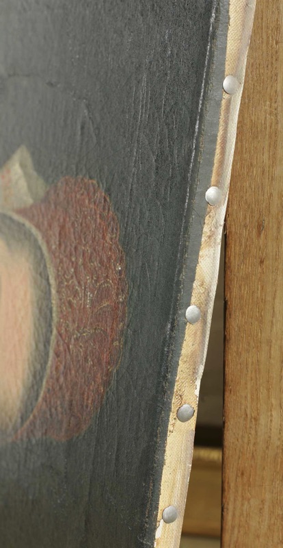 antikes Ölgemälde Portrait Frau Haube doubeliert Biedermeier