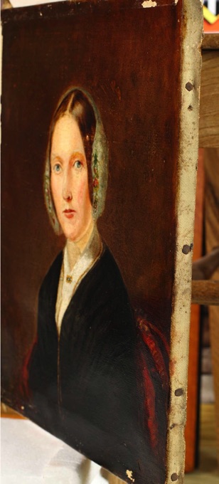 antikes Ölgemälde Portrait Hattie Wilson Gegenstück
