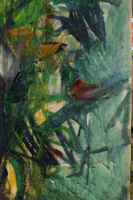 antikes Ölgemälde Portrait Mädchen mit Hut